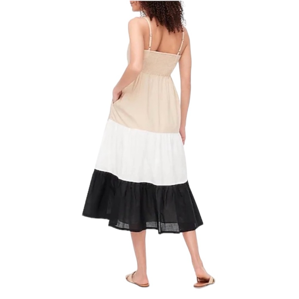 J. Crew Maxi Dress Black, White, and Tan